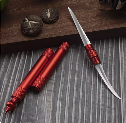 Hot-recommended double-head carving knife (elegant red) (specification: 19*1.5*6.3CM)