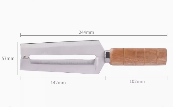 Hot push stainless steel household cane knife (solid wood handle) (specification: 24.4*14.2*5.7CM)