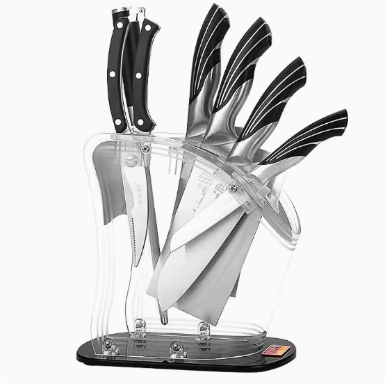 Hotly recommended stainless steel knife combination set (quekaiping seven-piece set S1210) (boning knife, slicing knife, multi-purpose knife, fruit knife, chicken bone scissors, sharpening rod, knife holder)