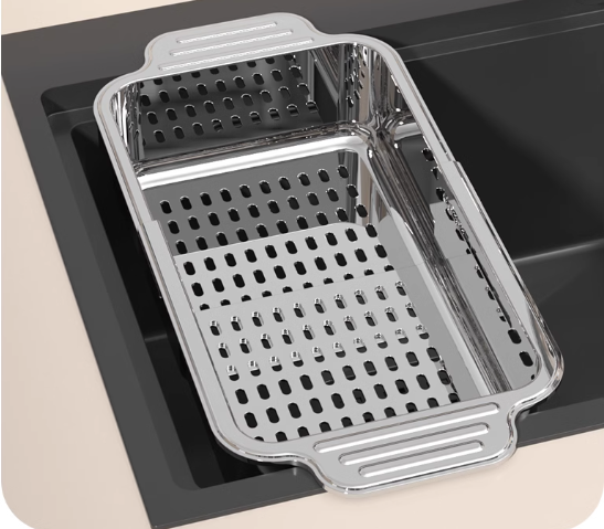 Hot push stainless steel telescopic drain basket (large size) (specification: 44*20.8*8CM)