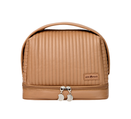 Hot Selling Cosmetic Bag Double Layer Wet and Dry Separation Toiletries Bag (Coffee Color)