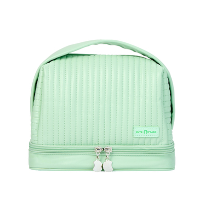 Hot Selling Cosmetic Bag Double Layer Wet and Dry Separation Toiletries Bag (Light Green)