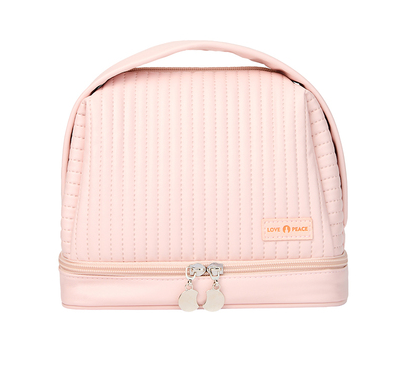 Hot Selling Cosmetic Bag Double Layer Wet and Dry Separation Toiletries Bag (Pink)