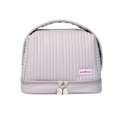 Hot Selling Cosmetic Bag Double Layer Wet and Dry Separation Toiletries Bag (Lavender)