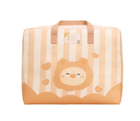 Hot selling cartoon kindergarten children's quilt storage bag (citrus color) (medium size: 52*42*24cm)