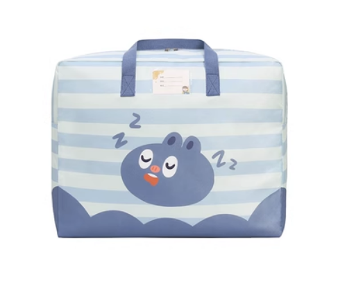 Hot selling cartoon kindergarten children's quilt storage bag (sea blue) (medium size: 52*42*24cm)