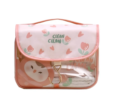 Hot selling portable cosmetics storage bag (peach powder)