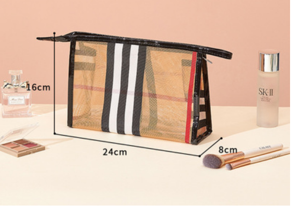 Hot selling toiletry bag cosmetics storage bag (mesh plaid small size (official document))