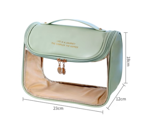 Hot Selling Cosmetic Storage Bag Waterproof Organizing Bag Box (Fruit Green-Hook Bag (Transparent Visible/Waterproof Large Capacity))