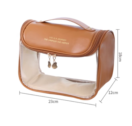 Hot Selling Cosmetic Storage Bag Waterproof Organizing Bag Box (Brown-Hook Bag (Transparent Visible/Waterproof Large Capacity))