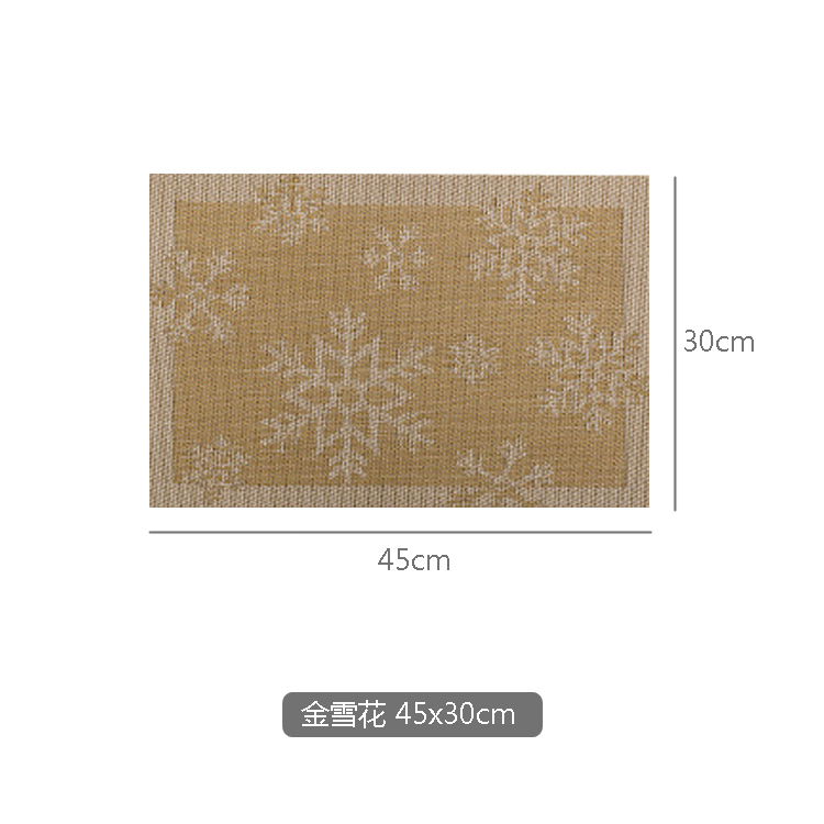 熱賣歐式西餐墊隔熱餐盤墊(灰色 金雪花 45x30cm)