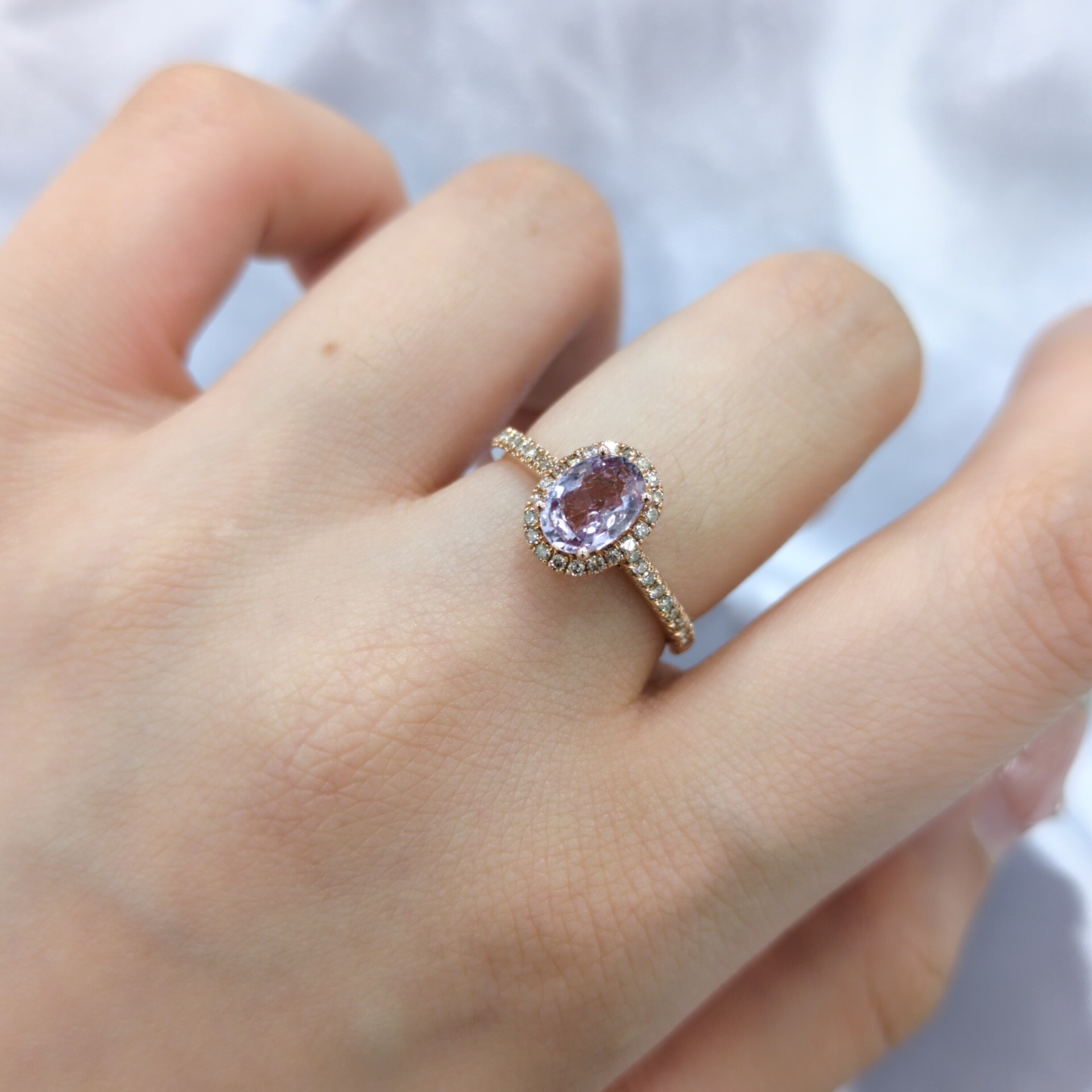 18K Rose Gold 1.02ct Sapphire and Diamond Ring