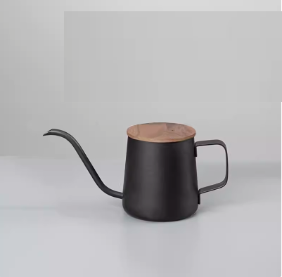Hot selling ear-mounted coffee pot (250ml ear-mounted coffee pot black + walnut lid)