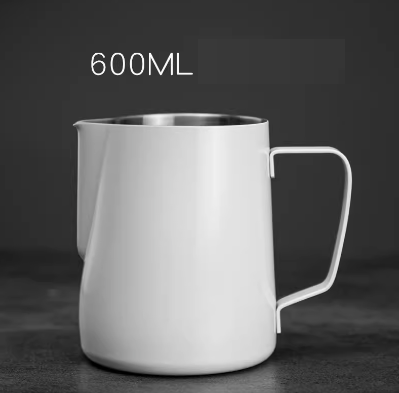 Hot selling coffee latte art jar (600ml white latte art jar)