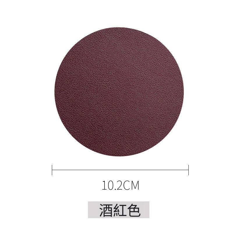 Hot Selling PU Waterproof Placemat Insulated Mat (Burgundy Red)