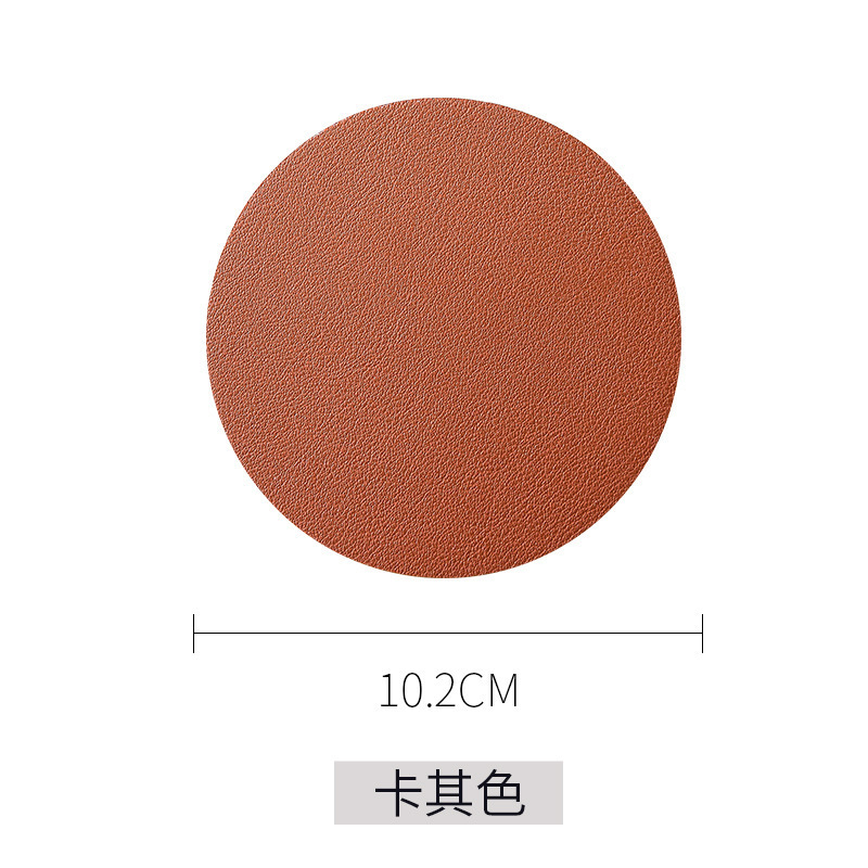 Hot Selling PU Waterproof Placemat Insulated Mat (Khaki Color)