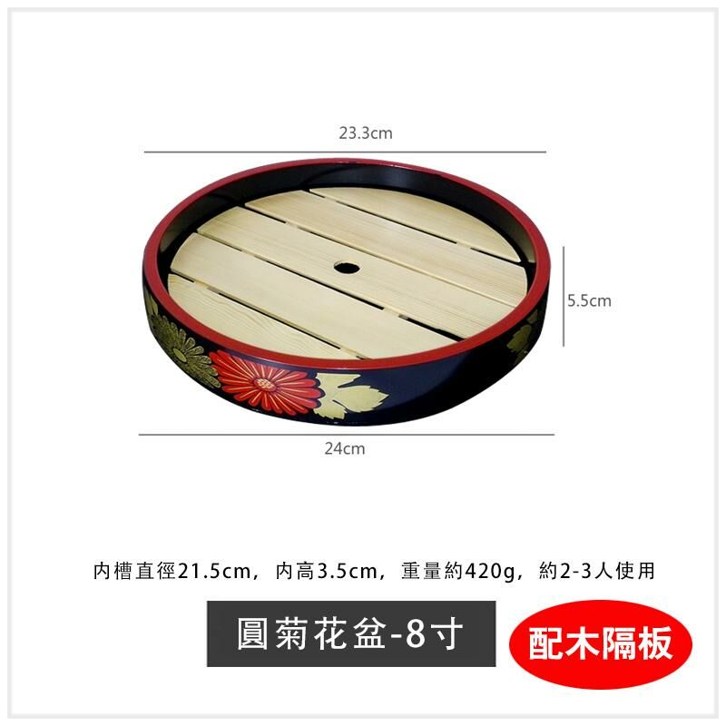 Popular sashimi sushi plate cooking container (8 inches with plastic partition)
