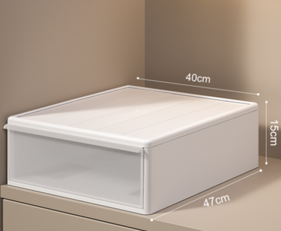 Popular wardrobe drawer-type storage box [width 40cm*height 15cm] [thick material frosted texture]