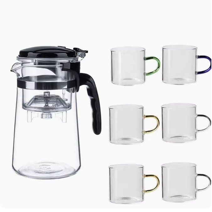 Hot style [7-piece set] household teapot (elegant pot [500ml] + six tea cups)