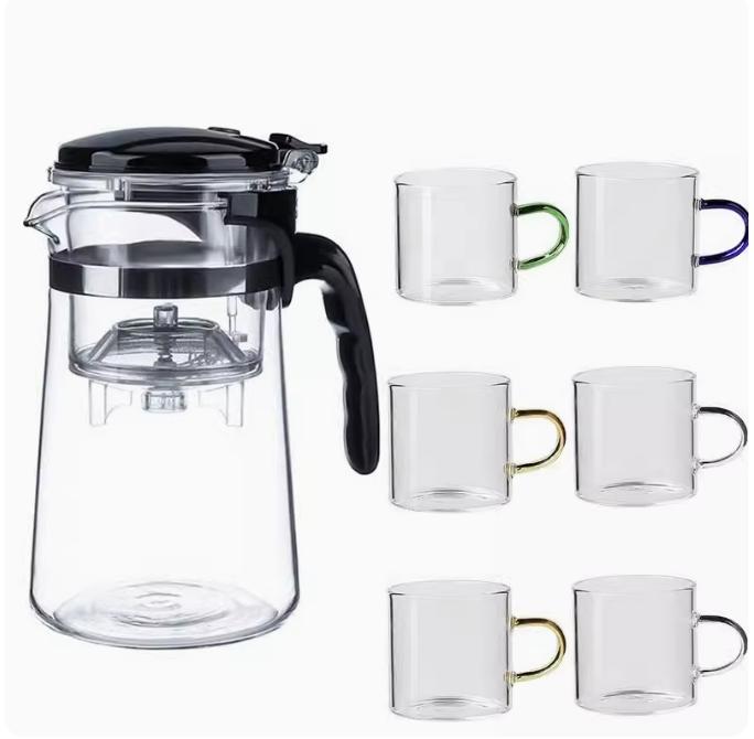 Hot style [7-piece set] household teapot (elegant pot [700ml] + six tea cups)