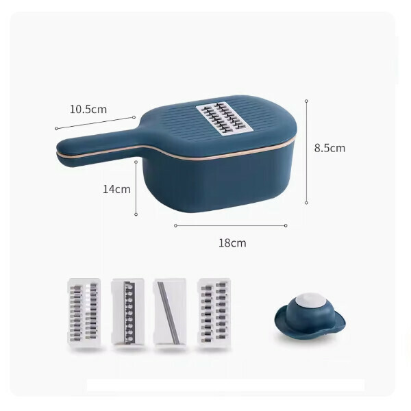 New shredder, vegetable cutting tool, radish and potato shreds, multifunctional grater (Deep Sea Blue)