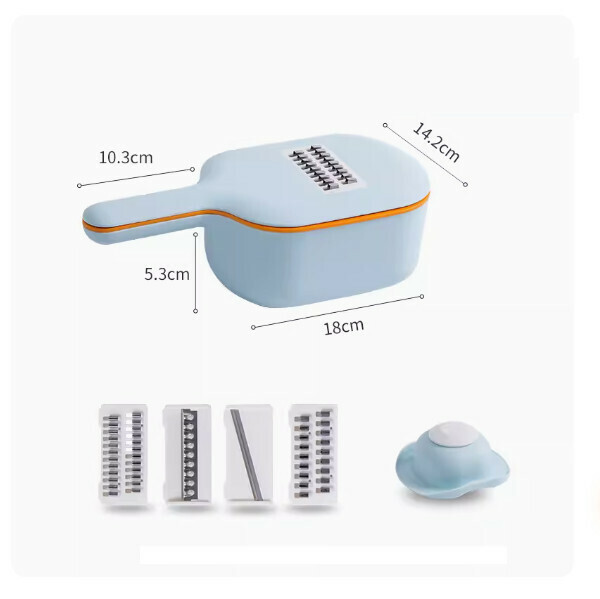 New shredder, vegetable cutting tool, radish and potato shreds, multifunctional grater (fresh water blue)