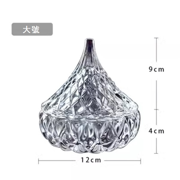 新款西式帶蓋魚子醬玻璃盅甜品碗（尖頂甜品碗-大）