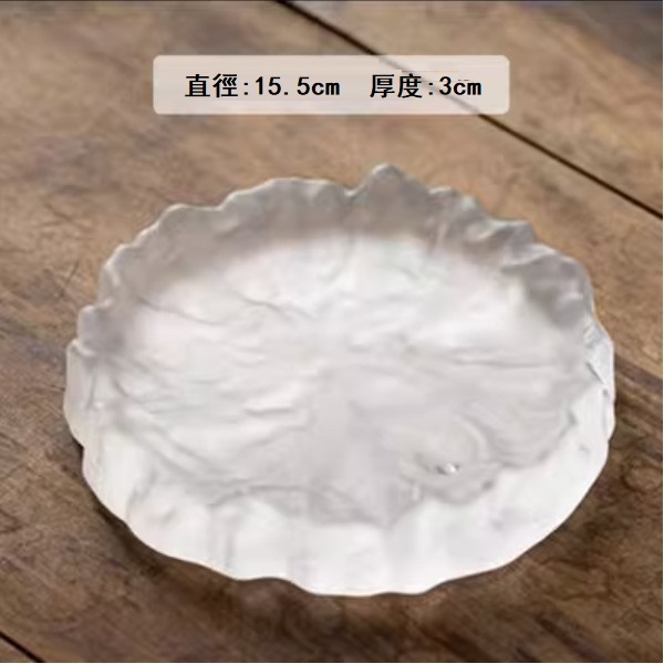 New Japanese style frosted glass fruit dessert plate (flower shaped plate)