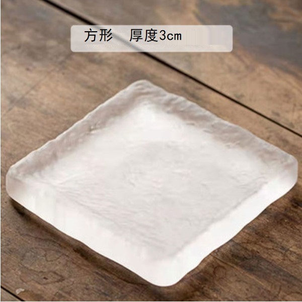 New Japanese style frosted glass fruit dessert plate (square plate)