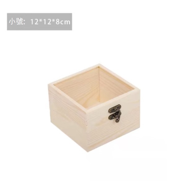 Popular Japanese style flip-top square wooden food box (small size 12*12*8cm)