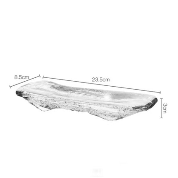 Hot push glass rectangular sushi plate (transparent)