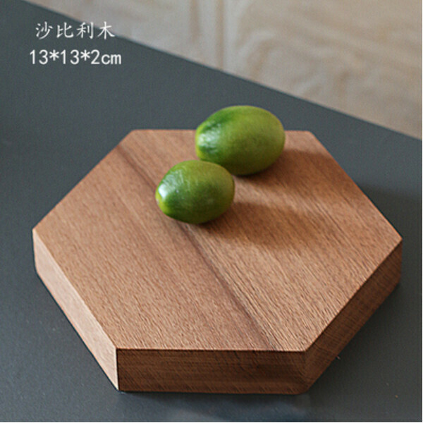 熱推沙比利木分子料理位上碟六角甜品點心盤（沙比利13cm）