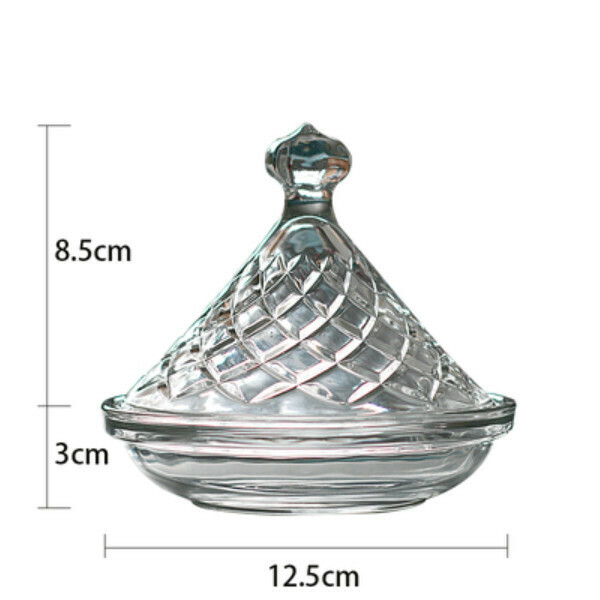 熱推帶蓋玻璃盅碟尖頂甜品盤碟（尖頂盅）