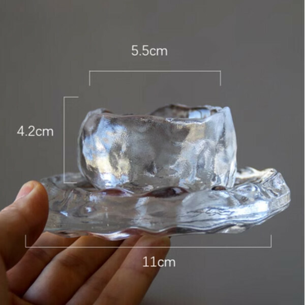 熱推法式創意料理甜品杯碟玻璃套碟（透明款組合）