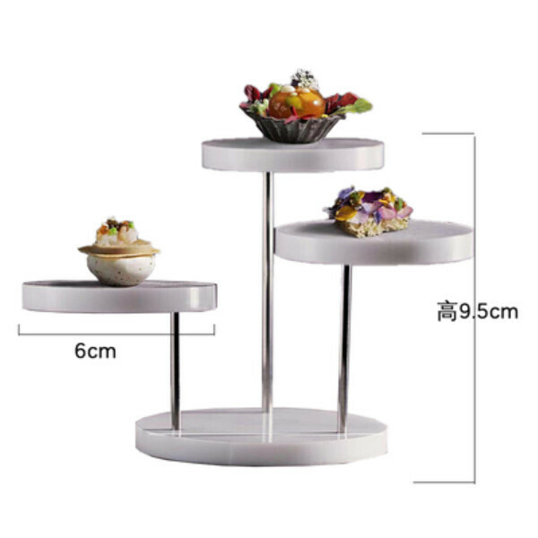 熱推點心甜品臺創意糕點水果三層亞克力盤子（顏色：白色/黑色可選）（大號）（下單聯絡客服確認發貨顏色）