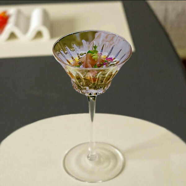 熱推透明刻花玻璃高腳杯點心碟（刻花款8.2-16.2cm）(100ml)