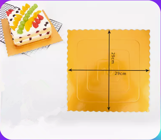 Hot recommendation: 1 piece of cake gold card spacer (square) (10 inches) (Specifications: length 29CM*width 29CM*thickness 1.5MM)