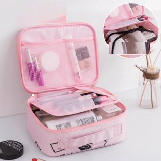 Hotly recommended cosmetics storage bag (Type A--new upgrade--pink square)