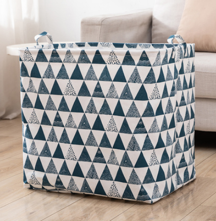 Hot recommended storage organization and packing bag (100L--cotton and linen--blue triangle)