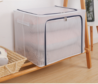 Popular storage box (navy blue--PVC nylon grid waterproof and dustproof style) (110L [60*45*40cm] transparent and visible/double)