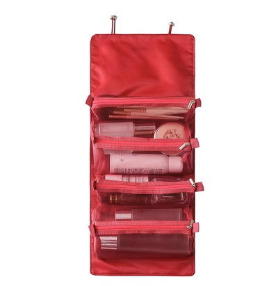 Popular toiletry bag storage bag (burgundy four-in-one foldable)