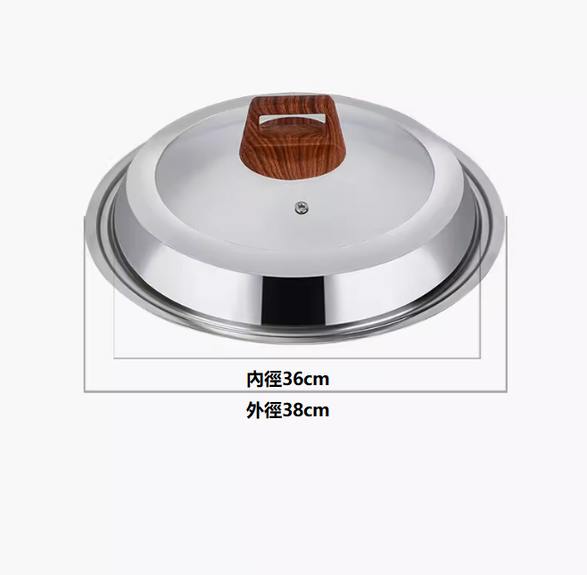 Popular stainless steel pot lid ([38cm full see-through] square lid handle)