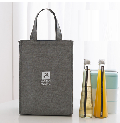 Popular portable lunch box bag thermal bag (large size - gray)