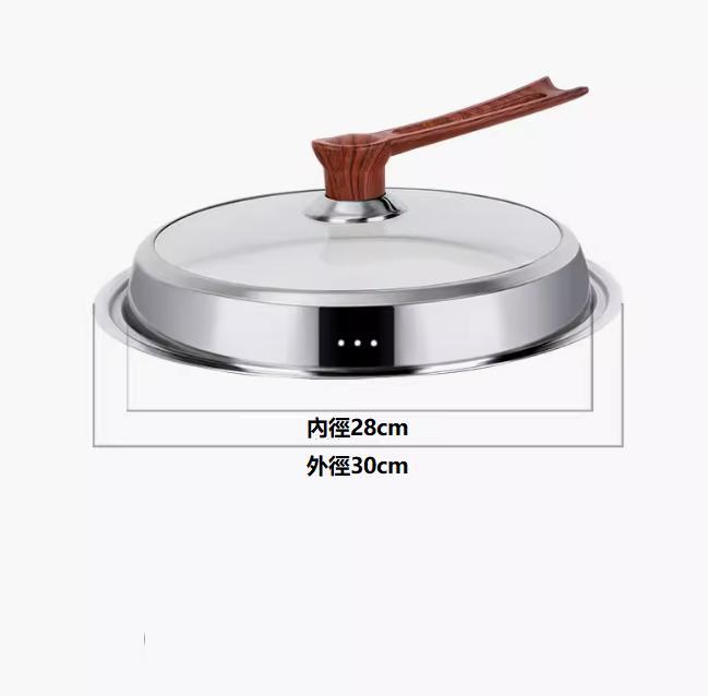 Popular stainless steel pot lid ([30cm full see-through] with stand-up handle)