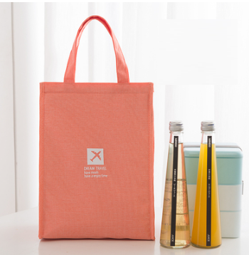 Popular portable lunch box bag insulation bag (large size--orange pink)#
