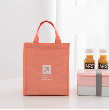 Popular portable lunch box bag thermal bag (small size--orange pink)