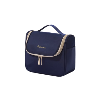New cosmetics storage bag (curved bag--navy blue)