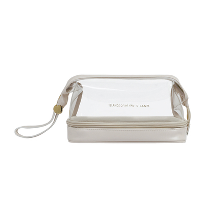New cosmetics storage bag (transparent double layer - Cloud bag [cream white])