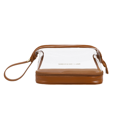 New cosmetics storage bag (transparent double layer - cloud bag [caramel brown])