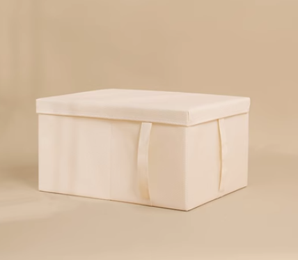 新款收納箱（米白色）（中號：38*28*18cm）